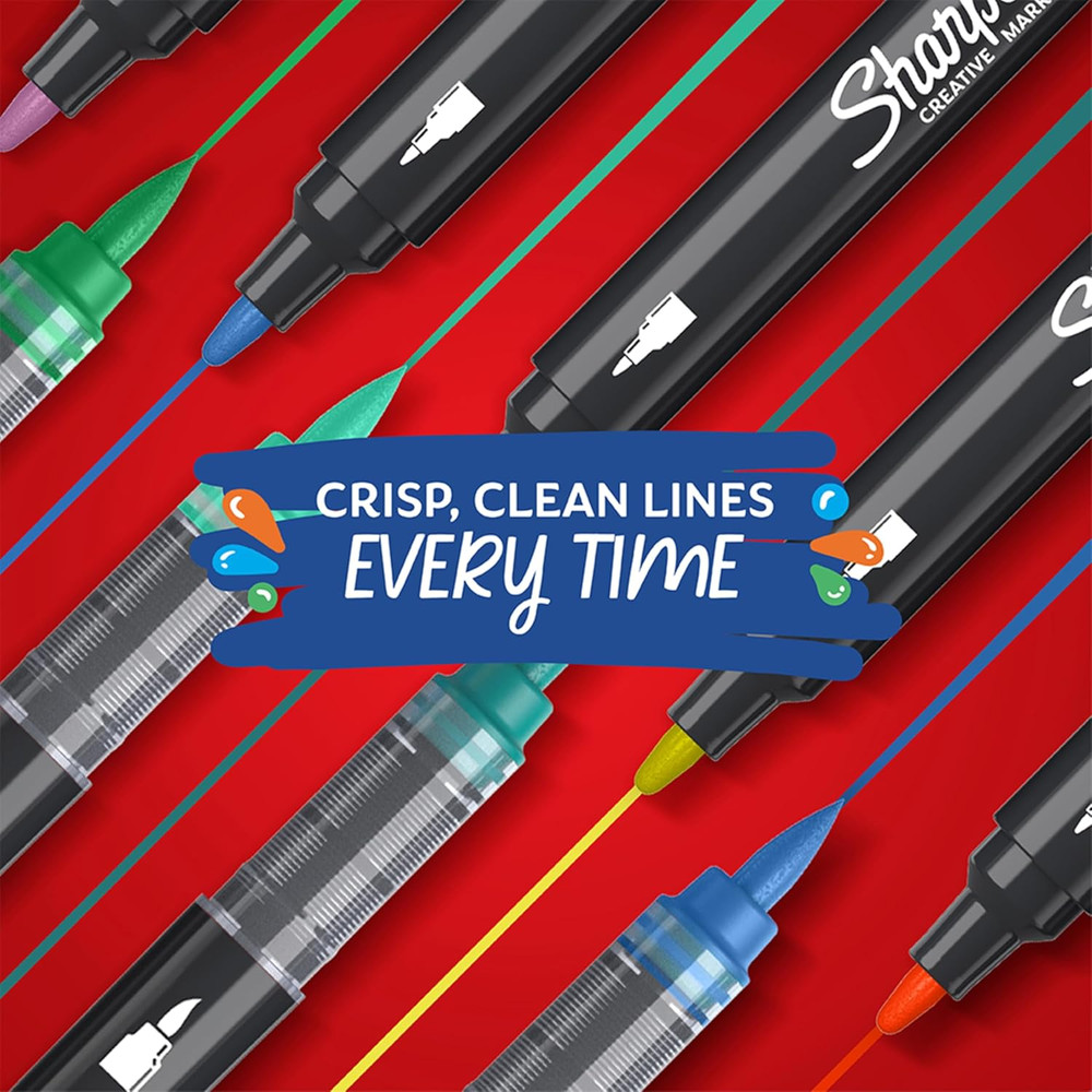 Sharpie Creative Markers, Combo Pack, Water-Based Acrylic, Bullet & Brush Tips,