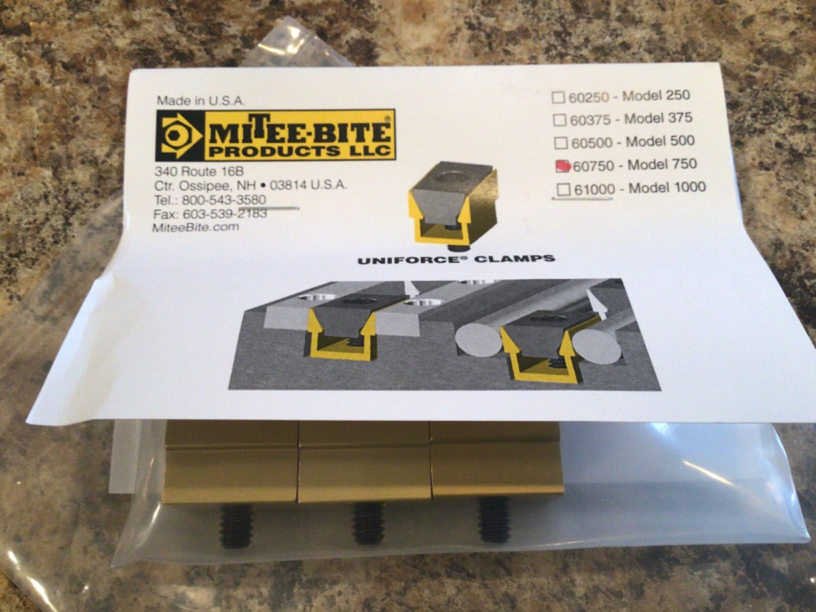 Mitee-Bite 60750 Uniforce Clamps 6-pack, 6 Total Clamps, 1/4-20 Thread