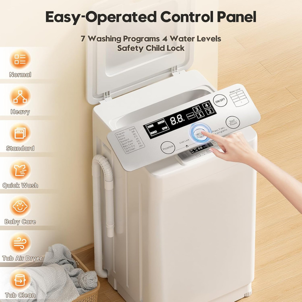 Auertech Portable Washer and Dryer Combo Set, 18 Lbs Fully Automatic Washing Mac