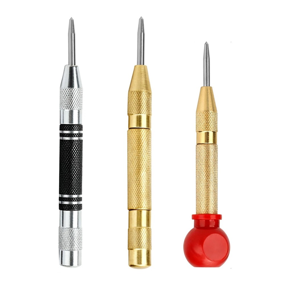 Automatic Center Punch Kit 3 Tools Adjustable Force for Metal Wood Plastic