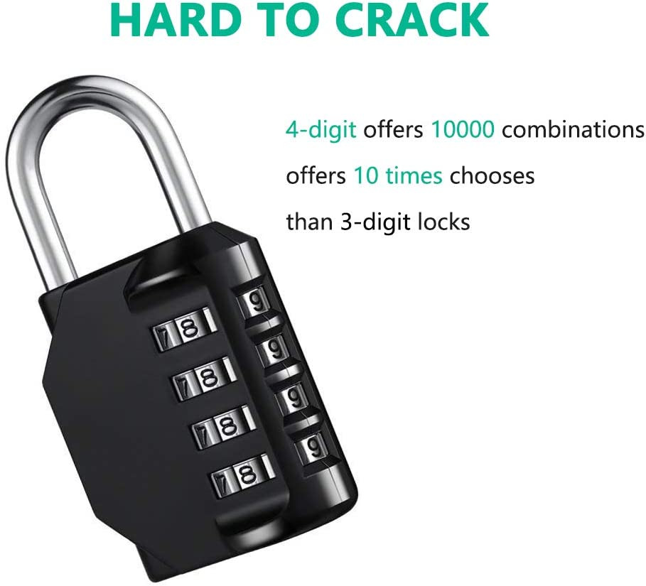 Combination Lock Resettable 4 Digit Padlock with Combination, AIHYTU Waterproof