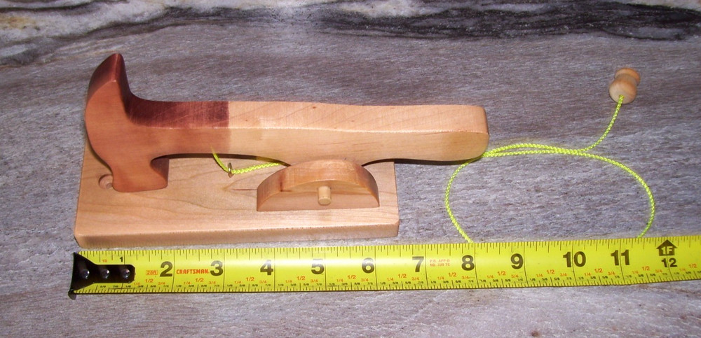 Handmade Wood Hammer Pull String Door Knocker