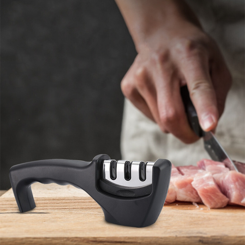Knife Sharpener 3 Stage Professional System Polish Sharpening Kitchen Tool NEW