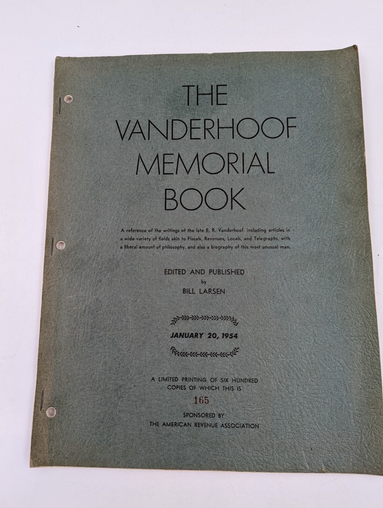 The Vanderhoof Memorial Book, 1954 Bill Larsen