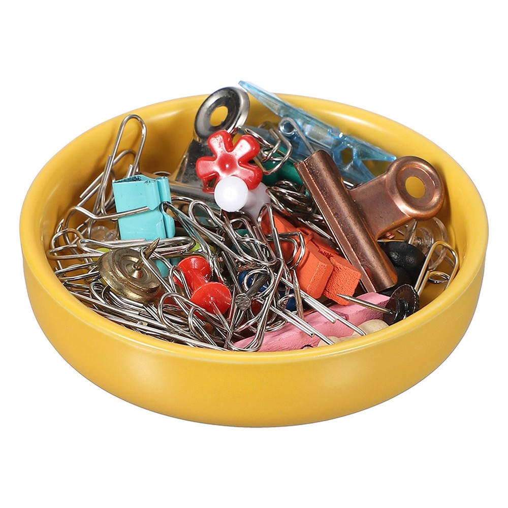 Round Paper Clip Holders, Yellow