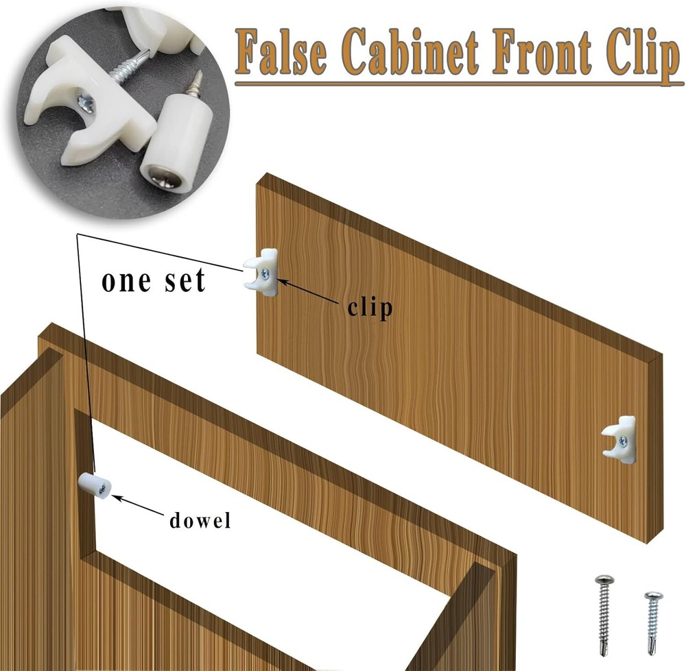 False Cabinet Front Clip False Front Clips False Drawer Front Clips Sink Tip 4