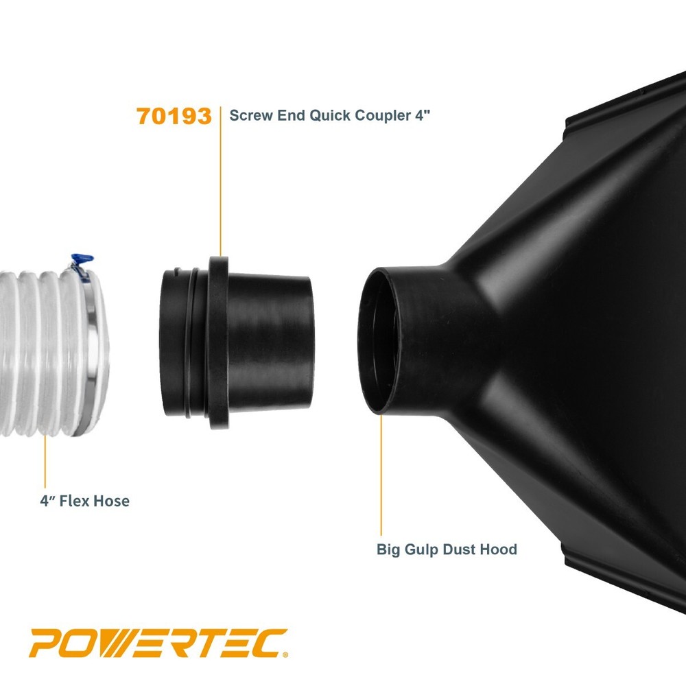 POWERTEC 70193-P4 Screw End Quick Coupler for 4" Hose ?V Left-Hand Threaded,4PK