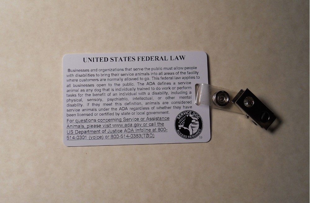 SERVICE DOG ID CARD FOR SERVICE ANIMAL PROFESSIONAL ADA RATED 0