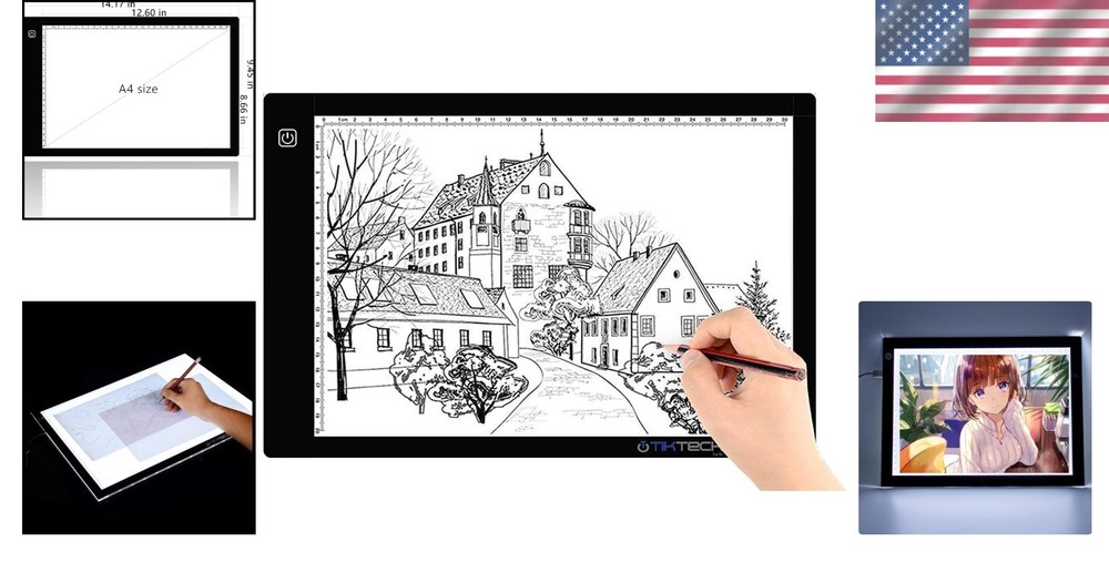 Versatile A4 USB-Powered LED Light Box for Art, Stenciling & Animation