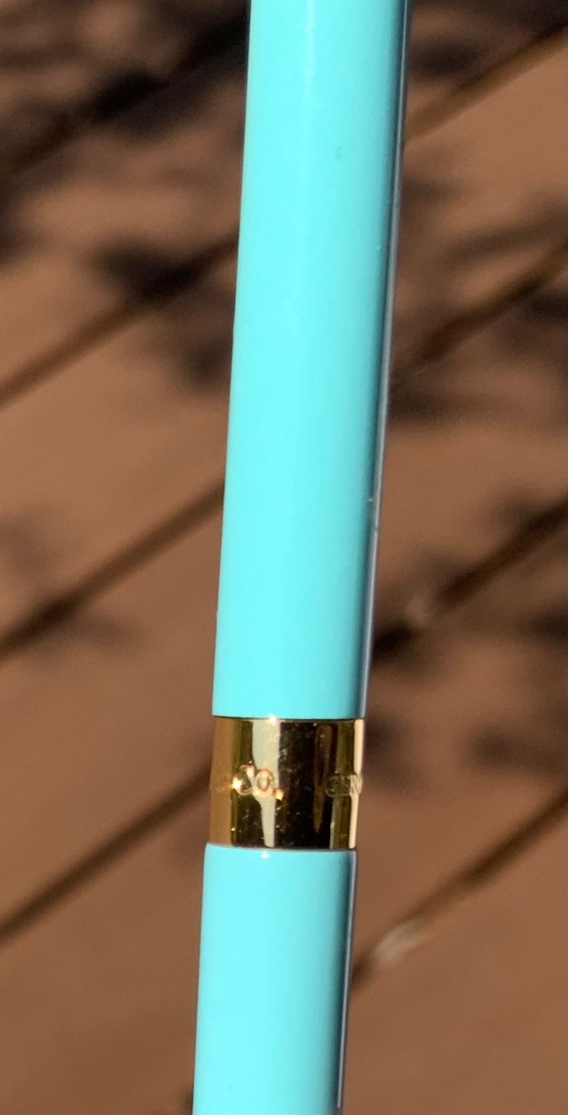 Tiffany & Co. Gold Plated & Blue Lacquer Enamel Ballpoint Pen -New in Box