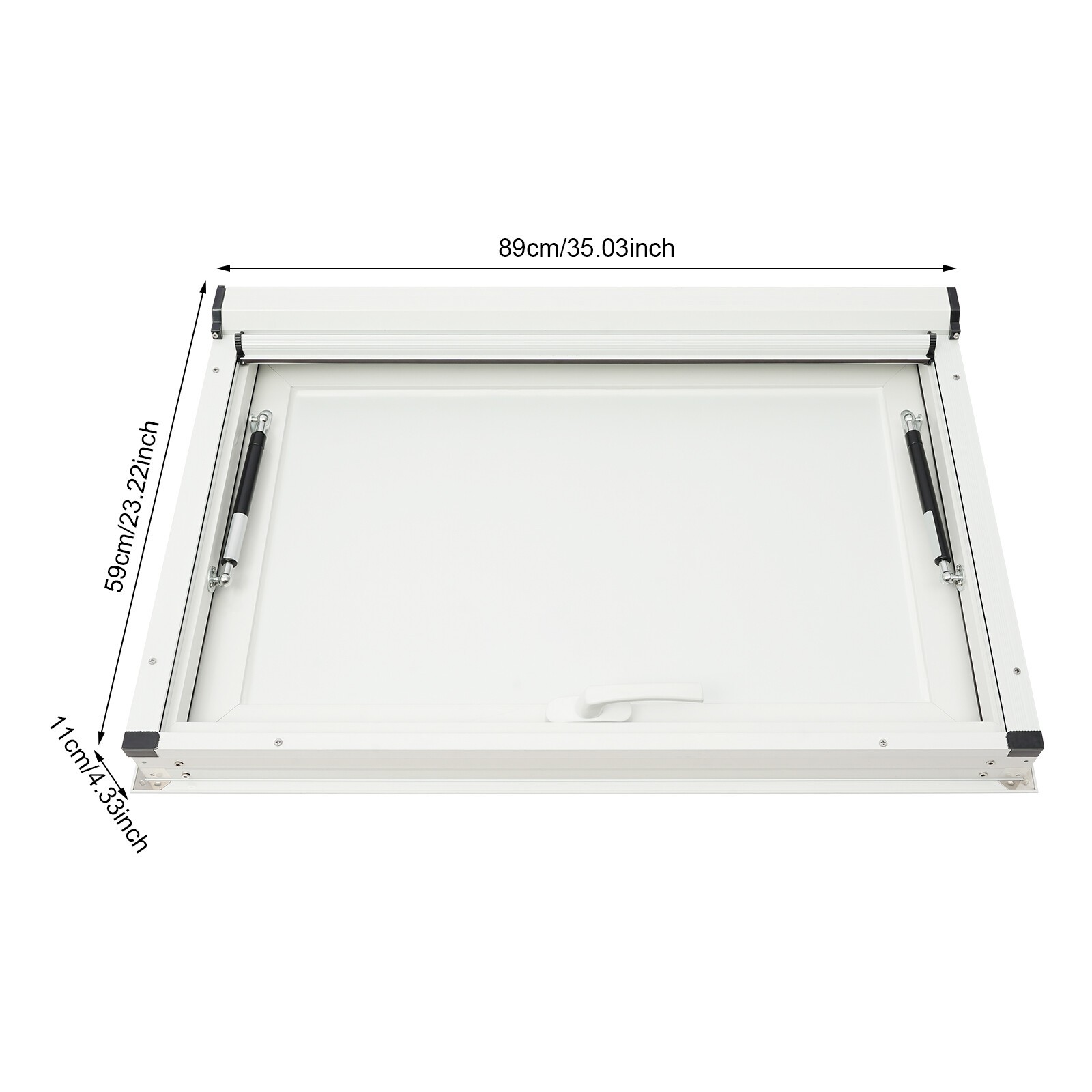 85° Rectangular Service Window For Food Trucks Serving Window 35 Inch*23 Inch