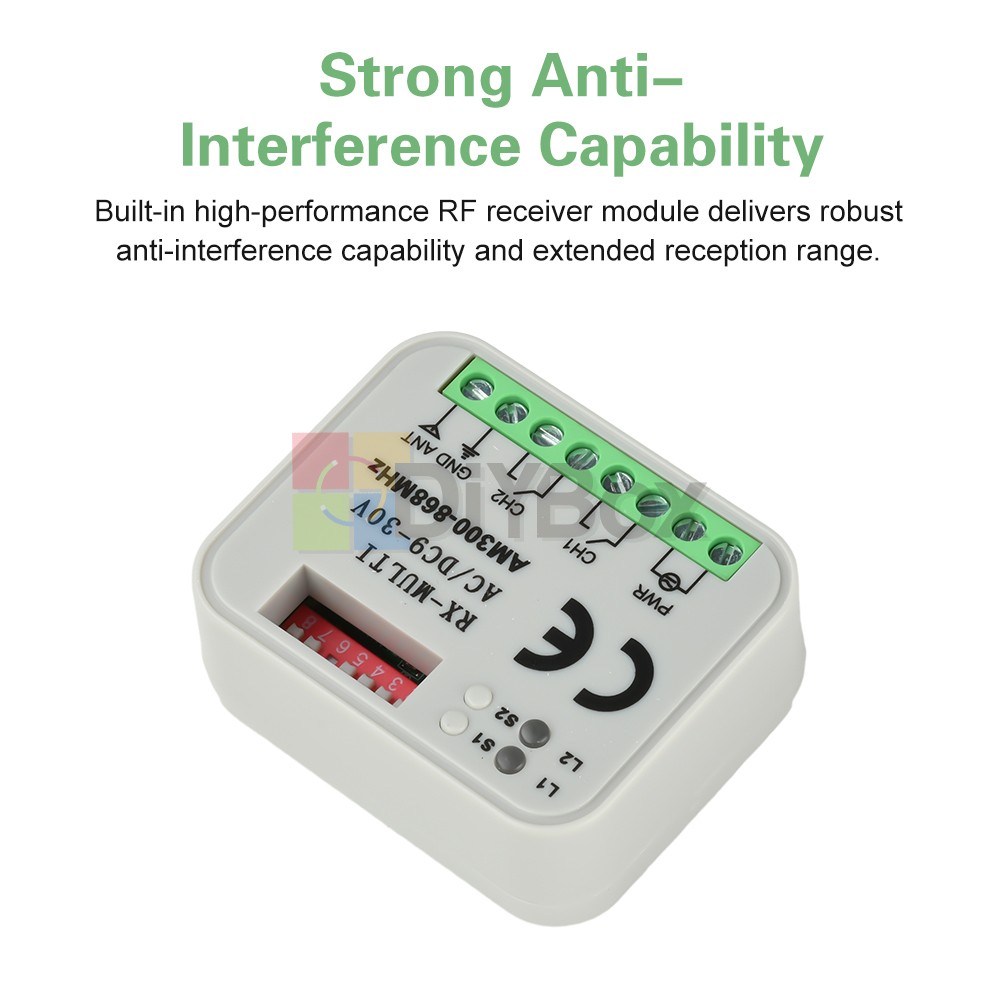 Universal 300-868MHz Multi-Frequency Receiver Switch Controller AC/DC On/Off