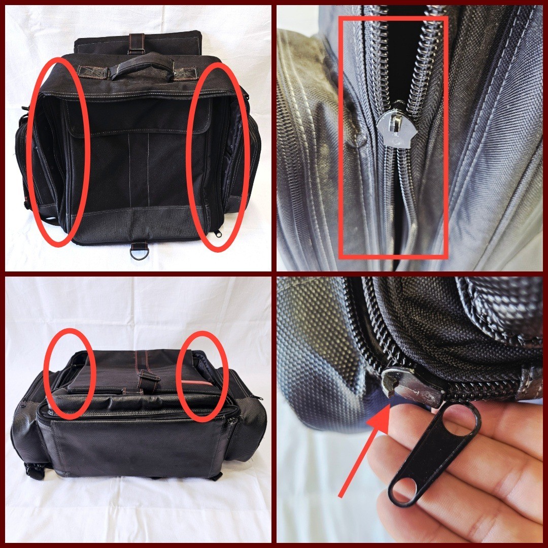 Gigskinz Backpack Unisex OS Black Red DJ Mixer Gear Case Damaged Zipper Pull Bag