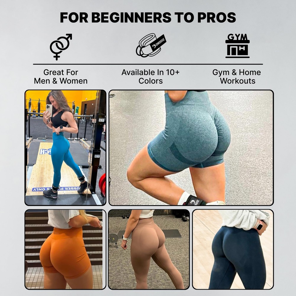 DMoose Ankle Strap for Cable Machine Attachments - Gym Single, Black - Single