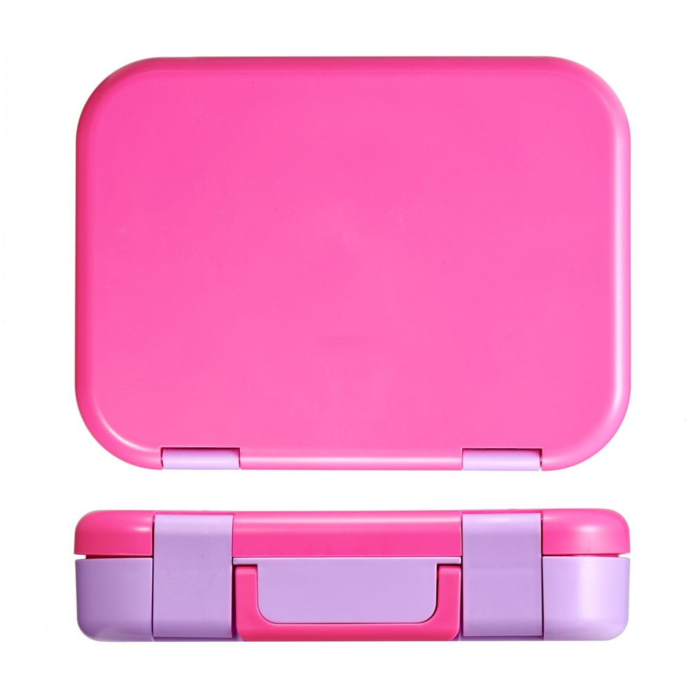 Your Zone Plastic Bento Box with 4 Compartments,Fork,Spoon,1 Dressing Container