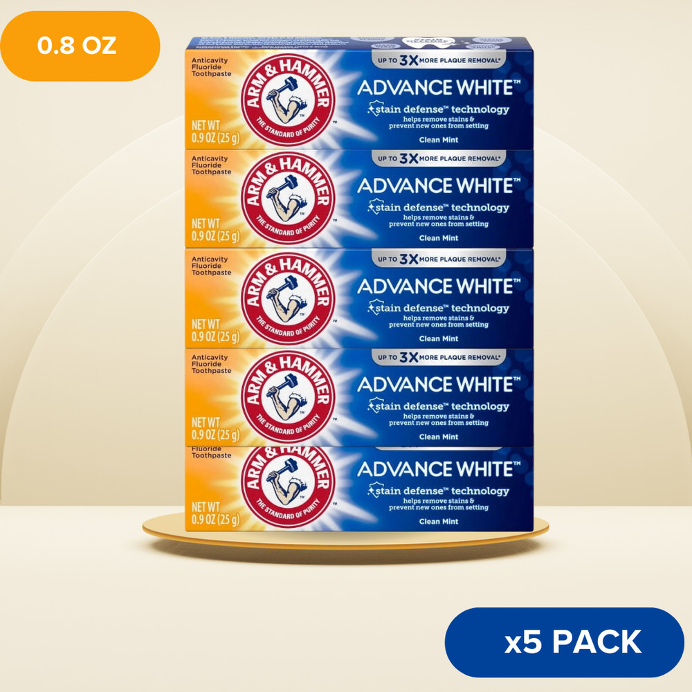 Arm & Hammer Advance White Clean Mint Toothpaste, 0.9 oz (25g) 5 PACK