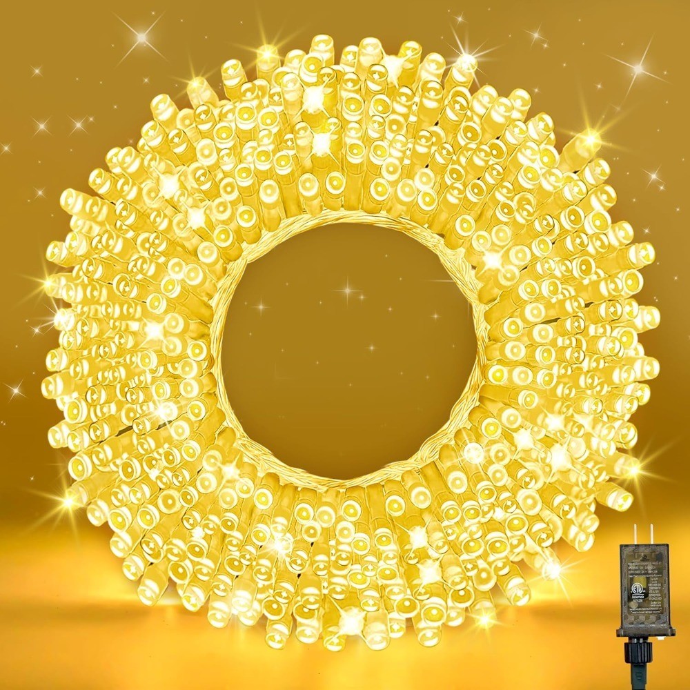 210 LED Warm White String Lights 70FT Transparent Wire Waterproof Connectable