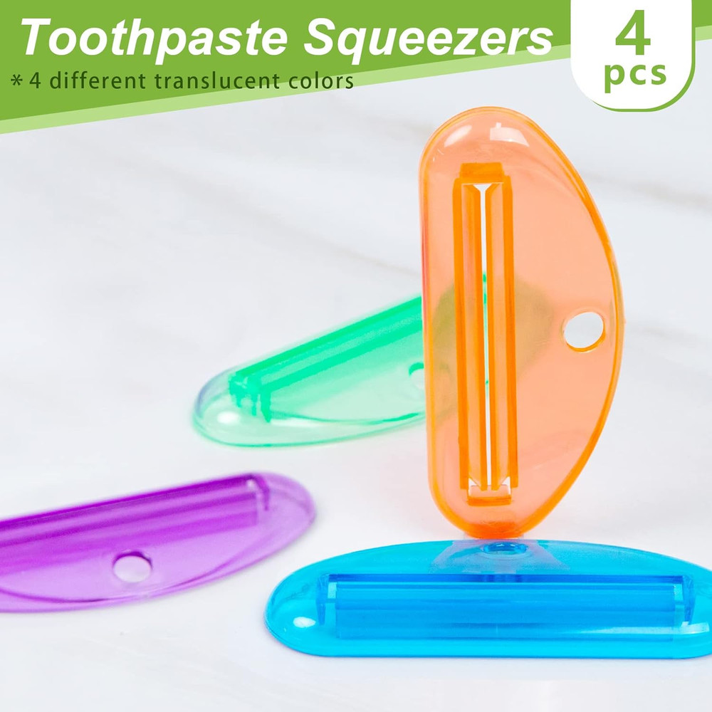 LOVEINUSA Toothpaste Tube Squeezer, 4PCS Toothpaste Squeezer Roller Tool for Bat