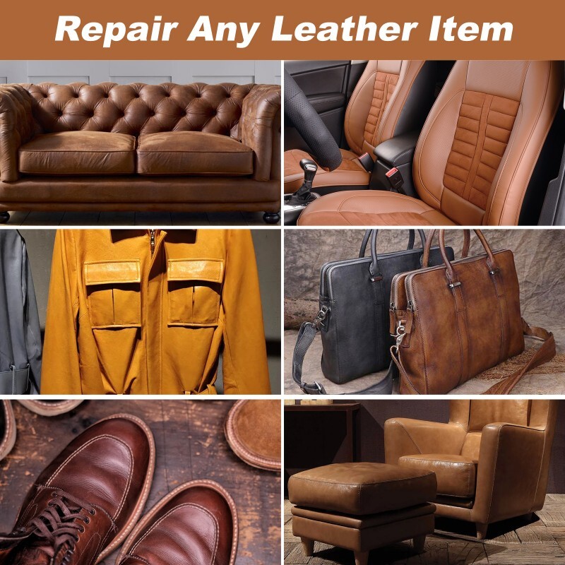Leather Repair Filler Cream Kit Restore Sofa Car Seat Scratch Scuffs Dark Brown