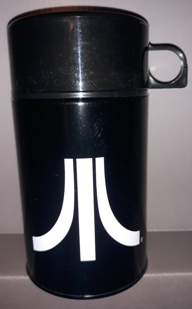 LUNCH BOX TIN SCHOOL CONTAINER CUP THERMOS ATARI KATAKANA