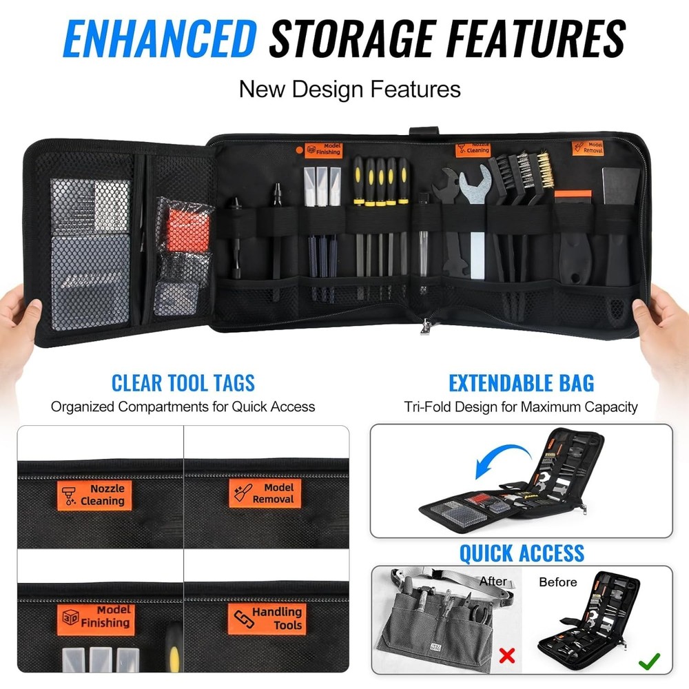 68Pcs 3D Printer Tools Kit with Storage Case, 3D Printer Accessories
