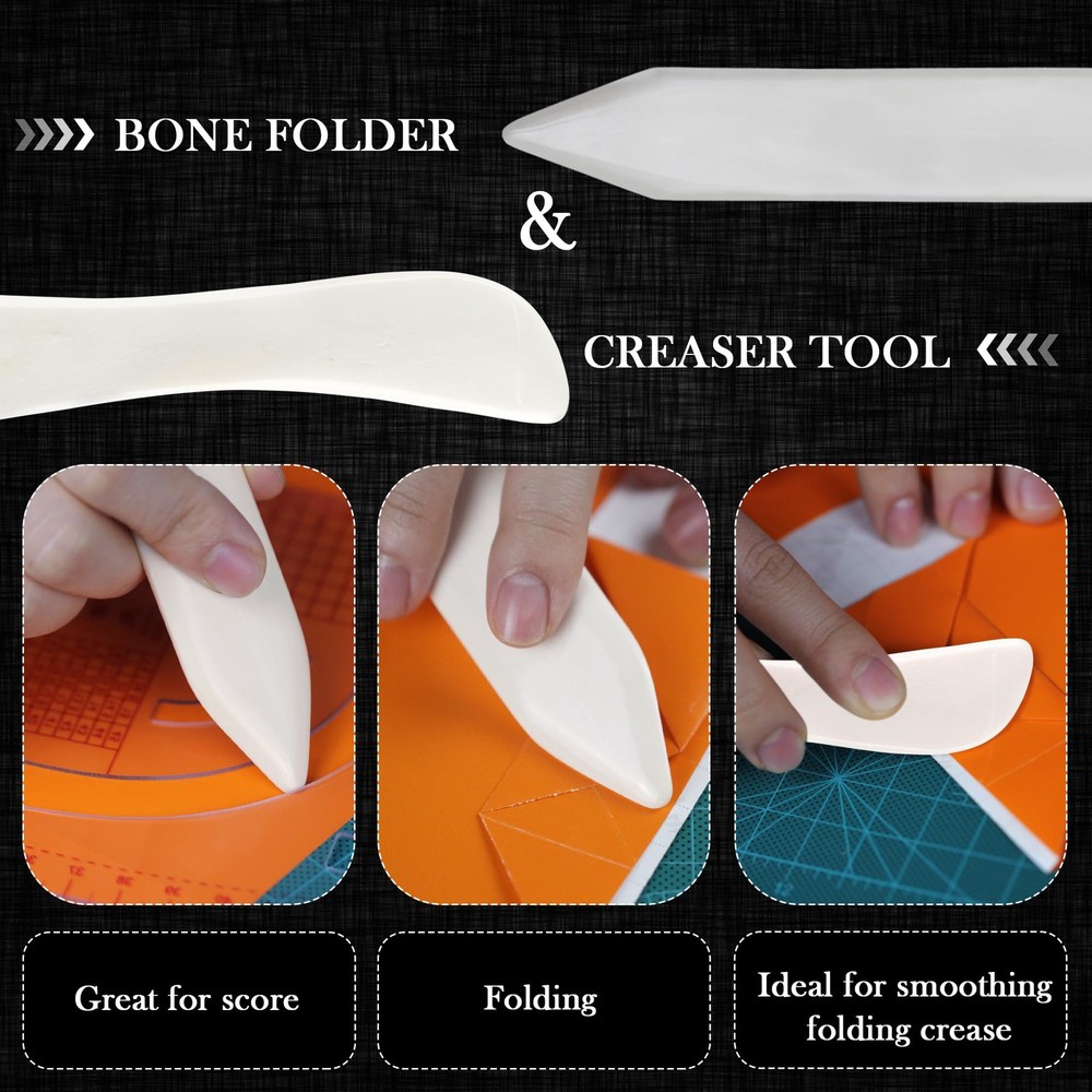 Bone Folder & Creaser Tool - 2PCS - Scoring, Folding for Origami, Paper Craft...