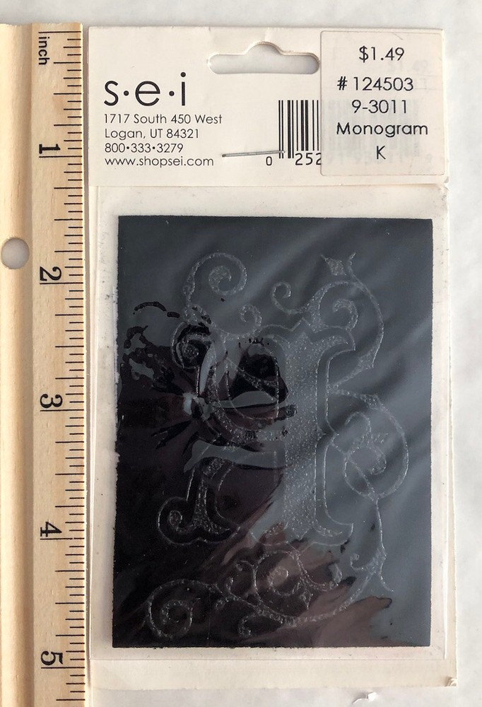 Sei Iron-on-art Monograms Patch Letter K