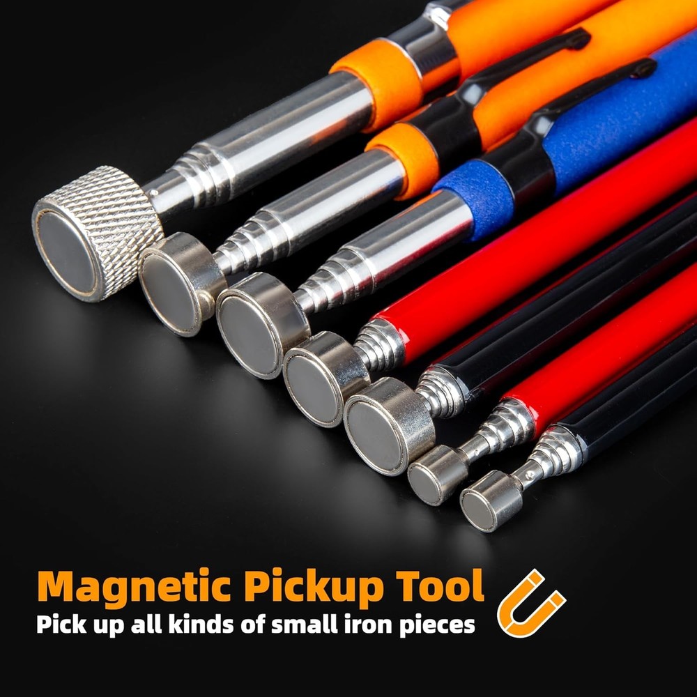 Telescoping Magnet Pickup Tool Set 4 Pack Extendable Telescopic black,blue