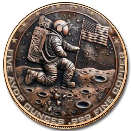 5 oz Space Commander Colorized Copper in Capsule