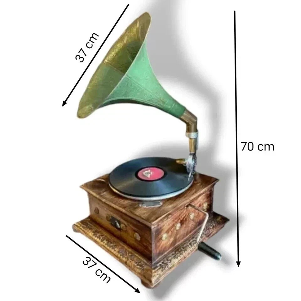 Vintage Gramophone, Fully Functional Working Phonograph, win-up record player