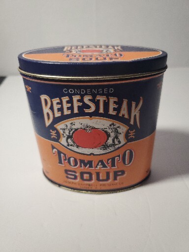 1995 Bristolware Beefsteak Tomato Soup Oval Tin