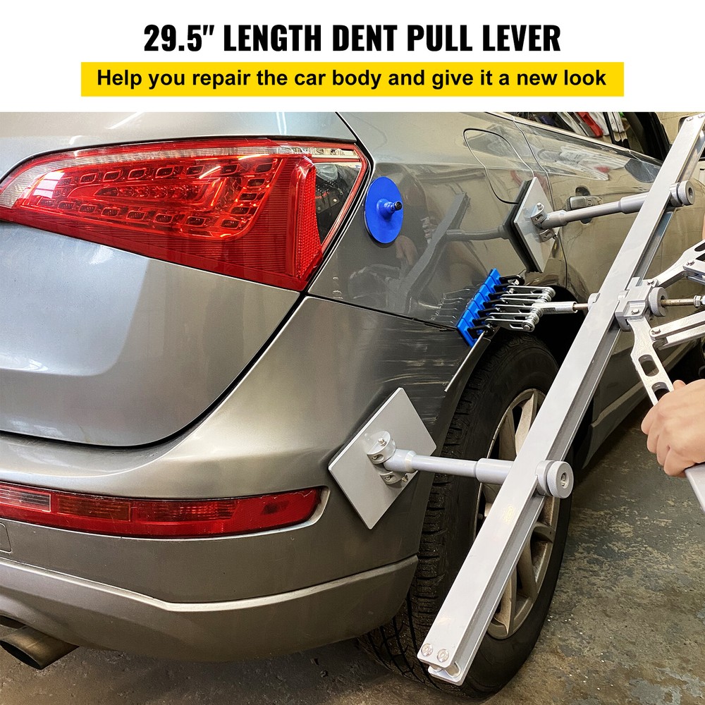 VEVOR 750mm Dent Pull Lever Bar Kit Demount Puller Rings Spot Puller Tool