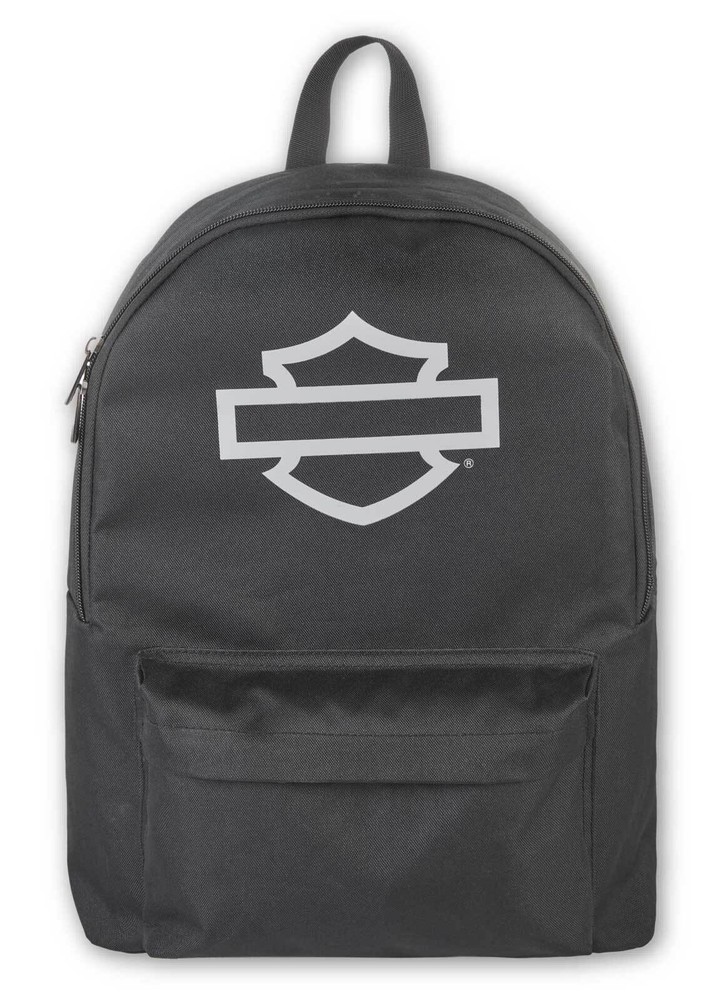 Harley-Davidson Bar & Shield Graphic Backpack w/ Adjustable Straps - Black/Gray