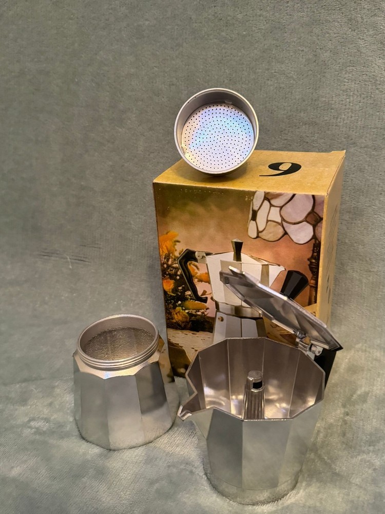 espresso machine coffee 6 cups silver