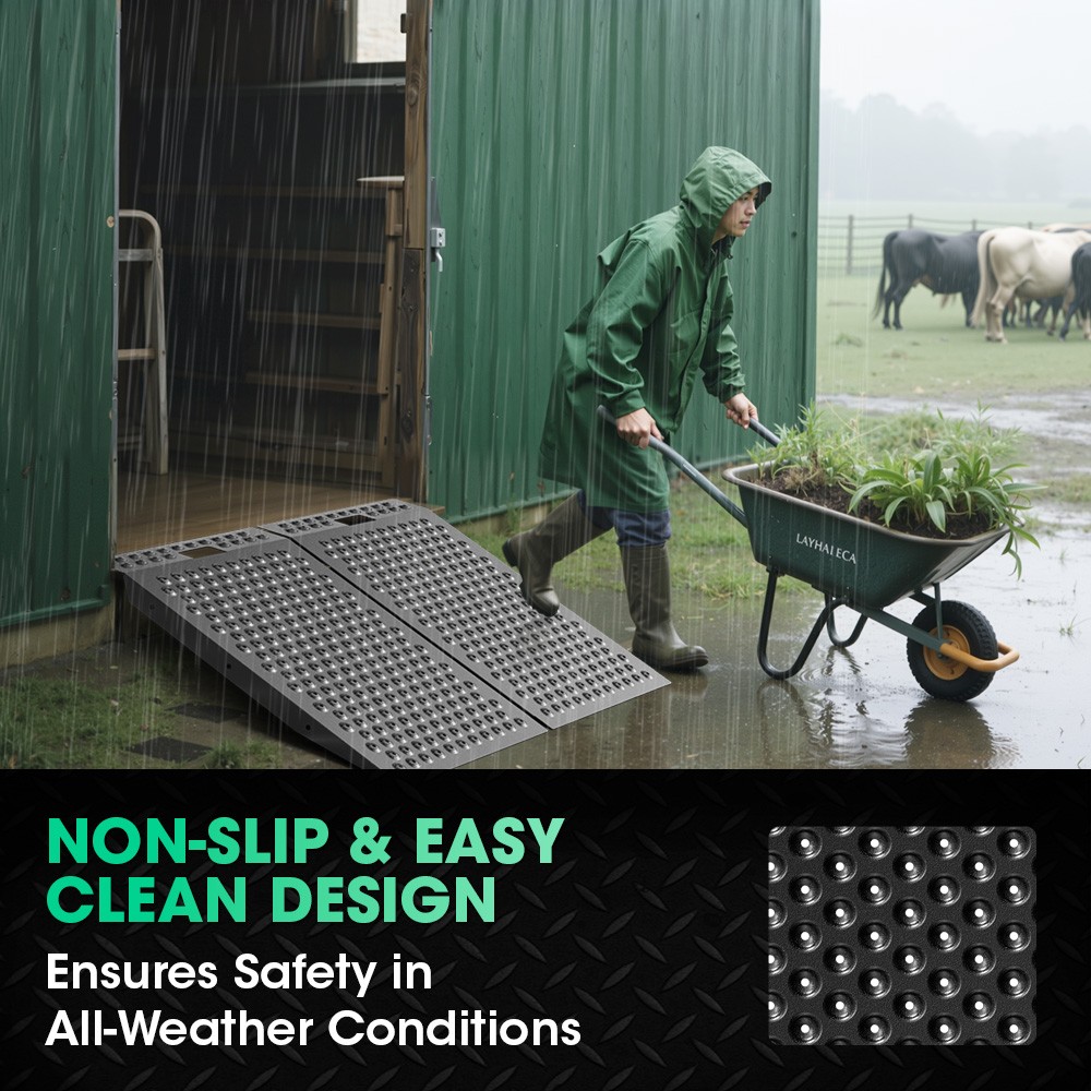 36"x48" Shed Ramp Anti-Slip Punch Plate Ramp for ATV Motorcycles Garages & Barns