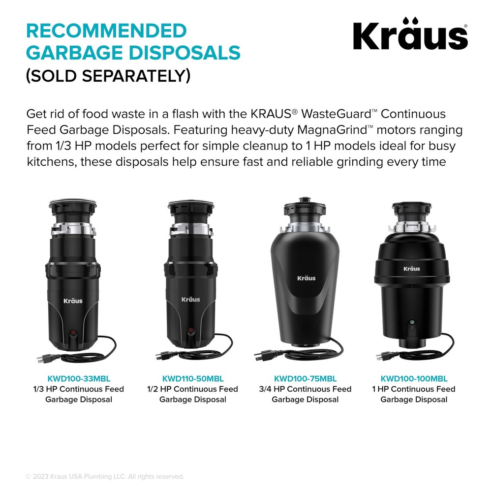 KRAUS Flat-Top Garbage Disposal Air Switch Button, Brushed Brass, KWDB-20BB