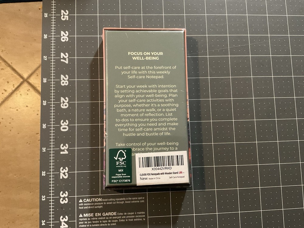 Clever Fox Self Care NotePad, Brand New, Sealed