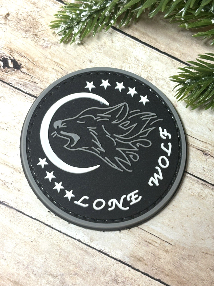 Lone Wolf PVC Patch - Tactical Morale Wolf Patch - Military Gun Werewolf Patch