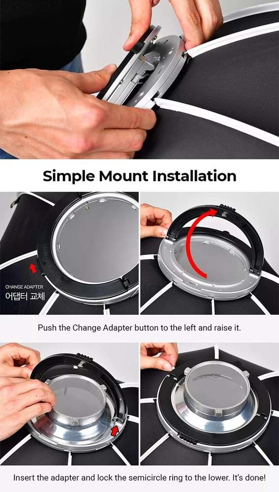 SMDV SPEED-BOX FLIP36 Quick Soft-box Diffuser f/ Bowens Elinchrom Profoto Strobe