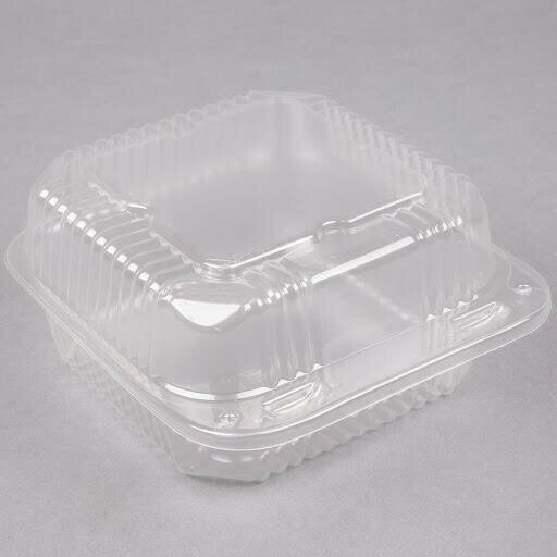 6″ Hinged Clear Plastic Clamshell Container