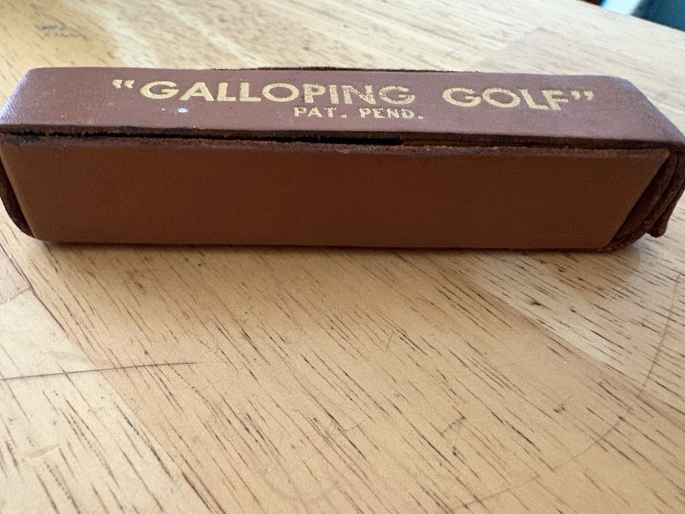 Vtg Galloping Golf Bakelite Dice Game Leather Case