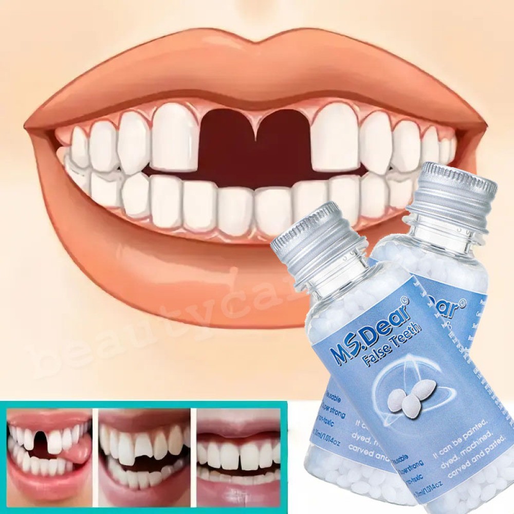 2PACK False Teeth Solid Glue Temporary Tooth Repair Moldable Fix Broke Gap Teeth