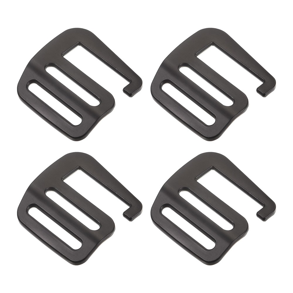 0.98" Webbing Release G Hook Buckle Adjuster for Backpack Strap 4Pcs Matte Black