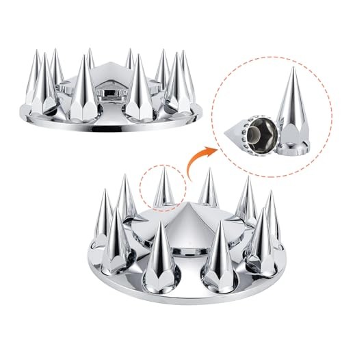 ABS Chrome Plastic Front Axle Cover Kits with 33mm Thread-on 2 Set Spiked