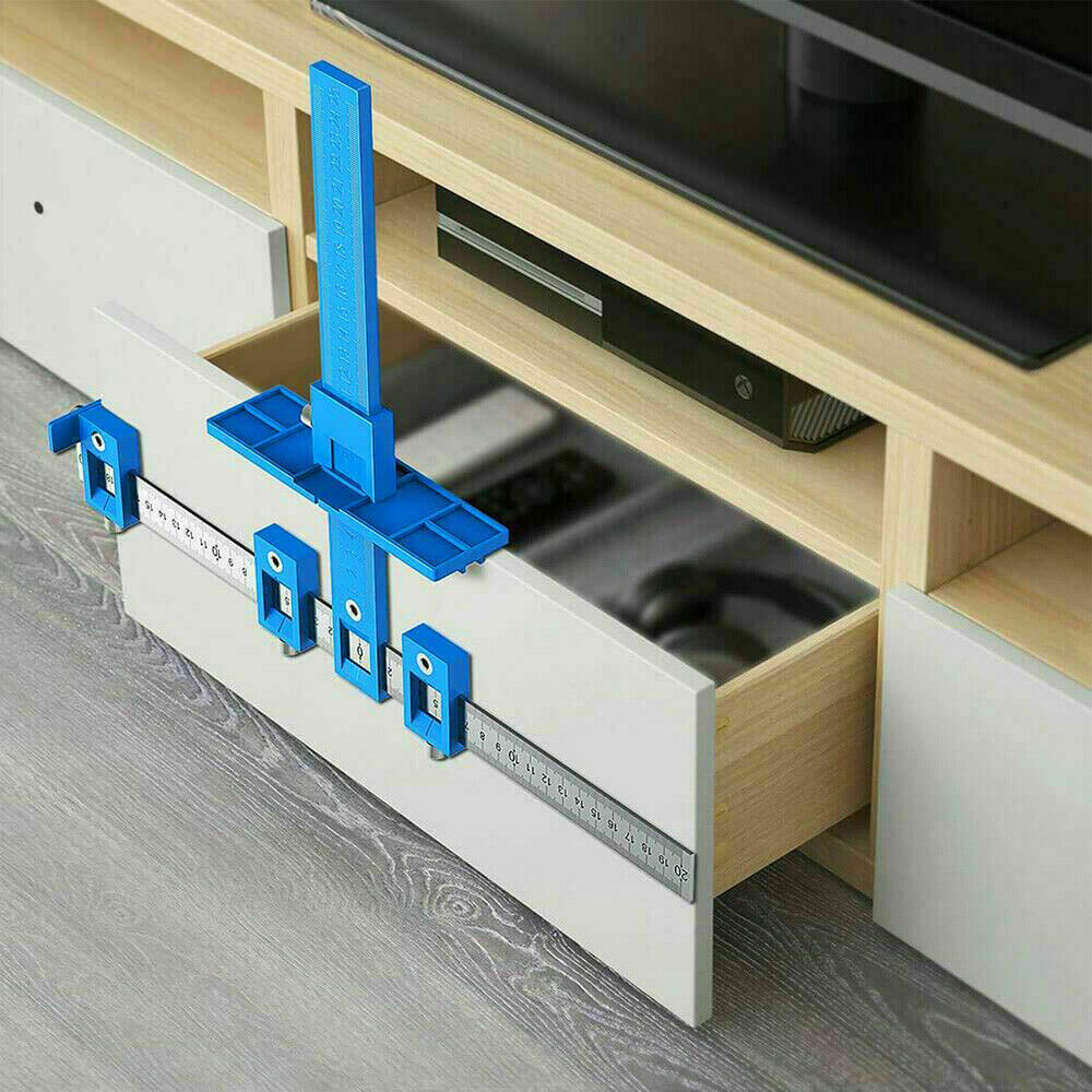 Cabinet Hardware Jig Adjustable Punch Locator Handle Template Tools Drill Guide