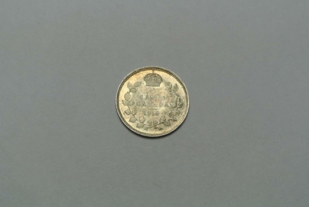 1919 Canada 5 Cent Silver Nickel, BU Condition - C8008