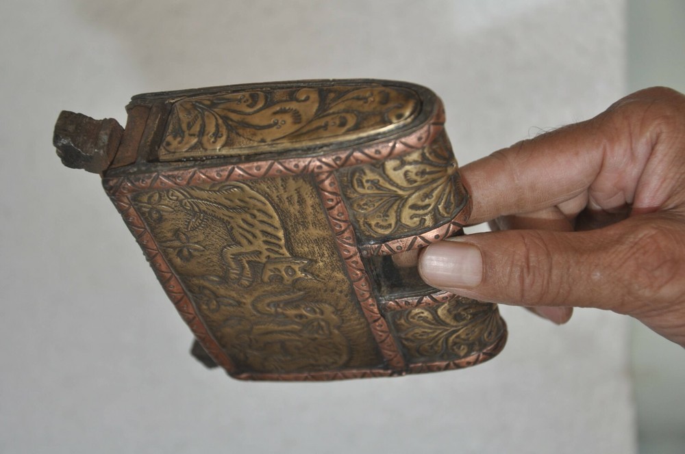 Vintage Iron Handcrafted Unique Solid Fine Brass Fitted Strip Padlock