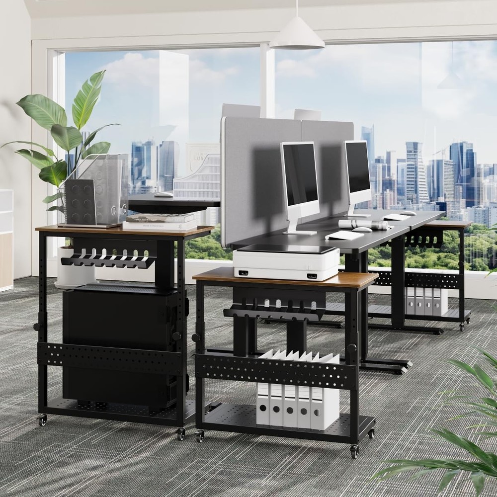 Computer Tower Stand PC Stand Mobile Rolling CPU Holder Cart Height Adjustable