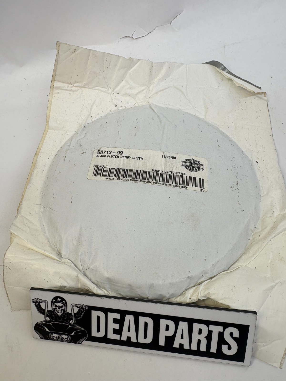 Harley NOS black wrinkle FXSTB 60713-99 Twin Cam clutch derby cover FXDX