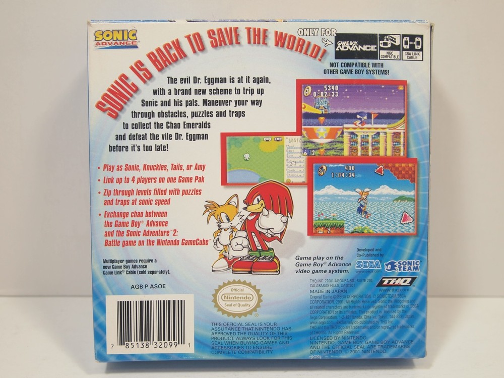 Sonic Advance (Game Boy Advance | GBA) Authentic BOX ONLY